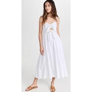 Madewell Women’s Double Tie Cutout Sweetheart Midi White Dress size 4